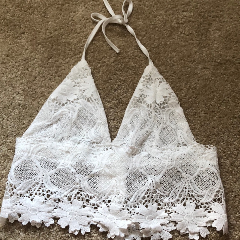 White lace bralette